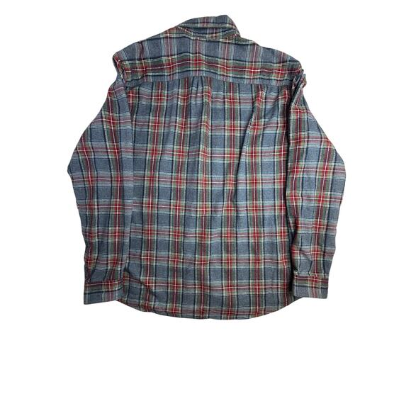 L.L. Bean Mens Traditional Fit Size L Reg Scotch Plaid Long Sleeve Flannel VTG - Picture 3 of 7